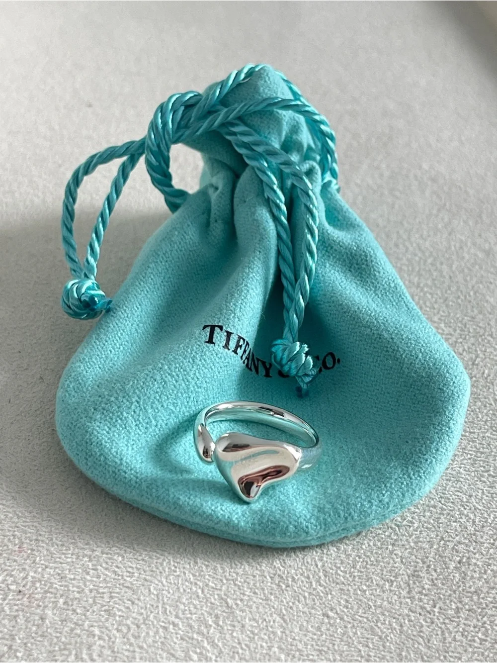 Tiffany & Co. Elsa Peretti Full Heart Ring Sterling Silver Size 5